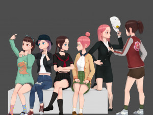Clothes switchable anime girl Modelo 3D