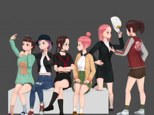 Clothes switchable anime girl 3D Model