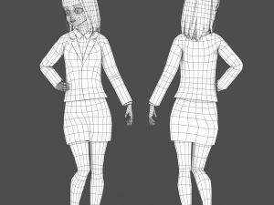 Clothes switchable anime girl 3D Model