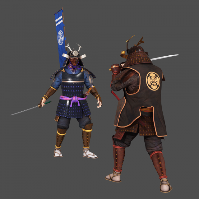 Samurai Character 3Dモデル .c4d .max .obj .3ds .fbx .stl .blend 