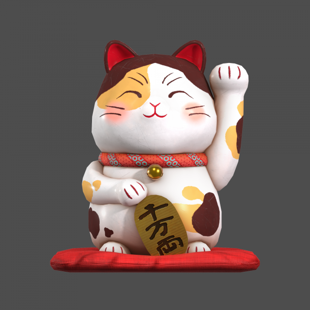 Lucky Cat Modelo 3D .c4d .max .obj .3ds .fbx .stl .blend 