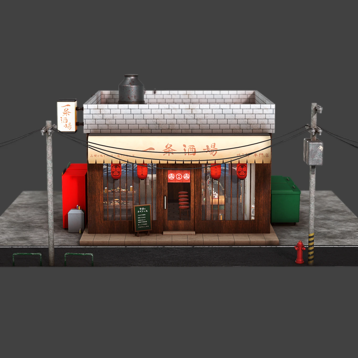 Izakaya 3D Model .c4d .max .obj .3ds .fbx .stl .blend 