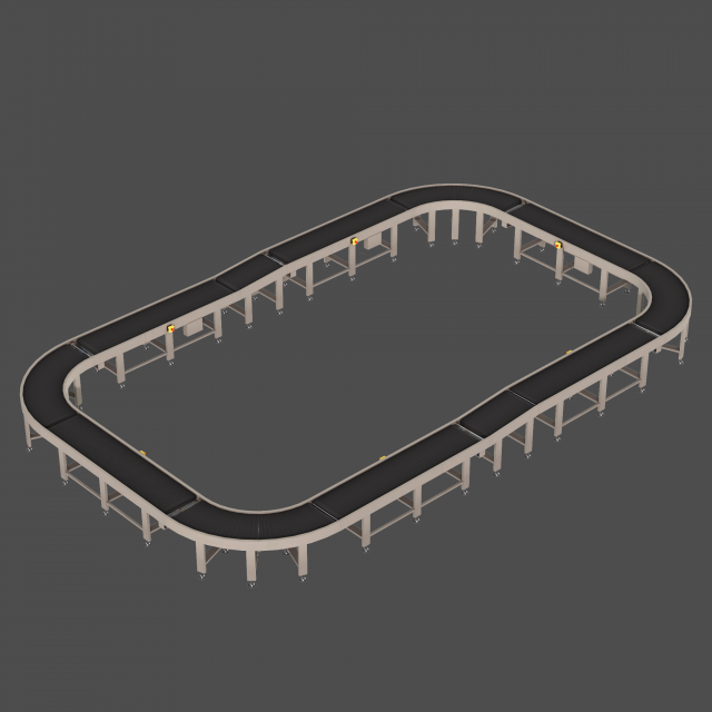 Conveyor 3D Model .c4d .max .obj .3ds .fbx .stl .blend 