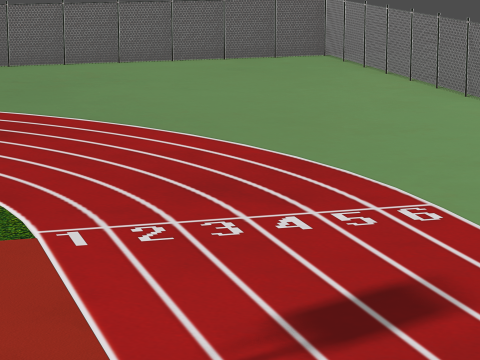 Playground with Basketball Court and Football Field 3D 모델