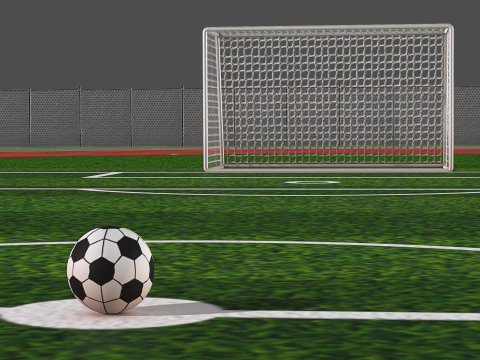 Playground with Basketball Court and Football Field 3D 모델