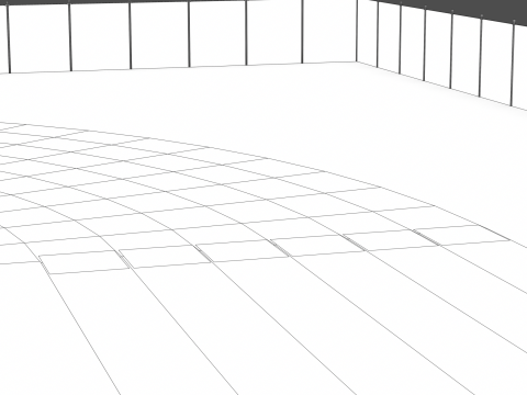 Playground with Basketball Court and Football Field 3D 모델