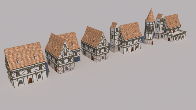 fantasy houses Modelo 3D .c4d .max .obj .3ds .fbx .stl .blend 