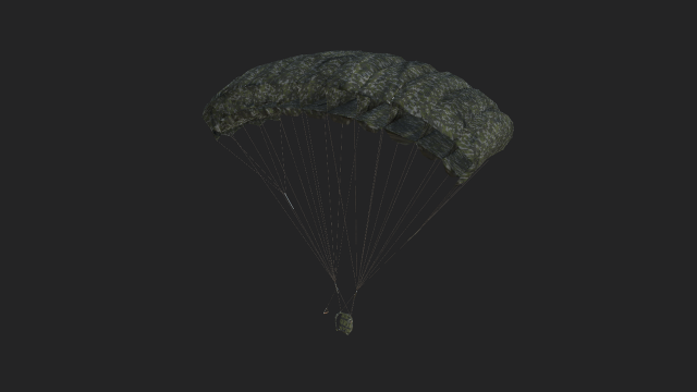 military parachute 3D 模型 .c4d .max .obj .3ds .fbx .stl .blend