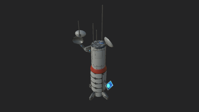 sci-fi radar low poly Modelo 3D .c4d .max .obj .3ds .fbx .stl .blend 