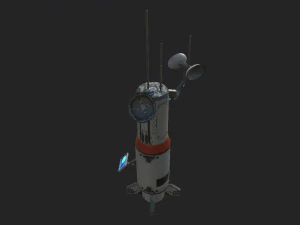 bilim kurgu radarı d&uuml;ş&uuml;k poli 3D Model