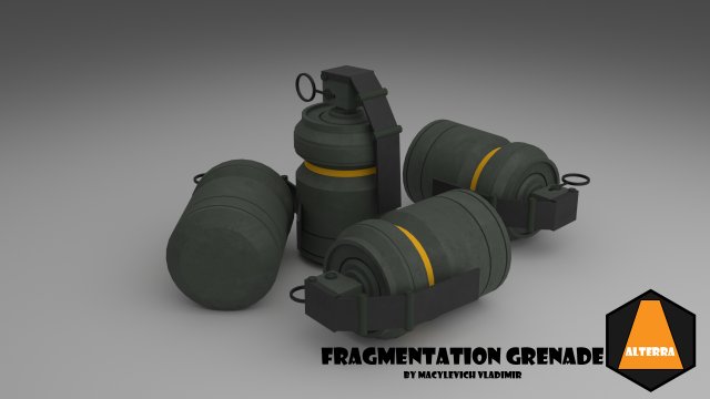 fragmentation grenade 3D 模型 .c4d .max .obj .3ds .fbx .stl .blend 
