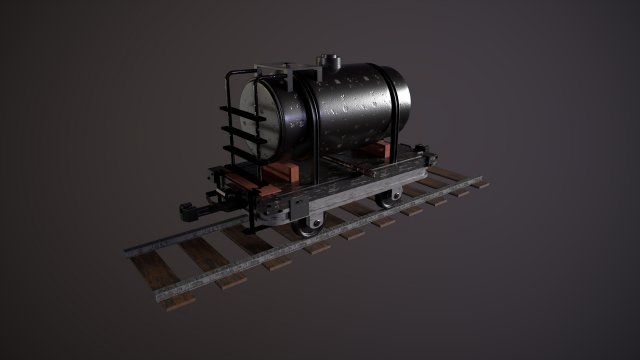 railway tank 3D Model .c4d .max .obj .3ds .fbx .stl .blend 