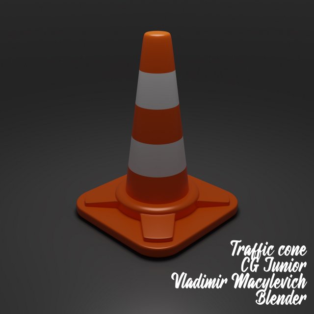 traffic cone 3D Model .c4d .max .obj .3ds .fbx .stl .blend 