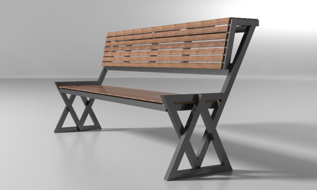 bench two triangles 3D Модель .c4d .max .obj .3ds .fbx .stl .blend 