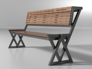 bench two triangles 3D Model