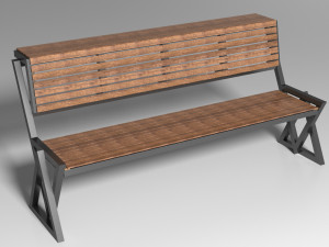 bench two triangles 3D Модель