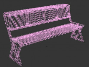 bench two triangles 3D Модель