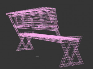 bench two triangles 3D Модель