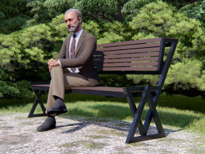 bench two triangles 3D Модель