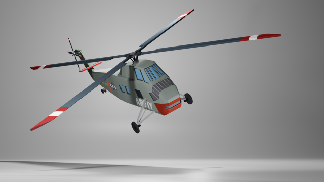 sikorsky h-34 3D Модель .c4d .max .obj .3ds .fbx .stl .blend 