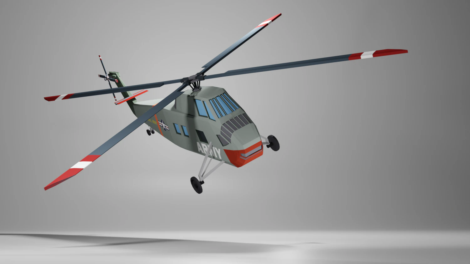 sikorsky h-34 3D Model .c4d .max .obj .3ds .fbx .stl .blend 