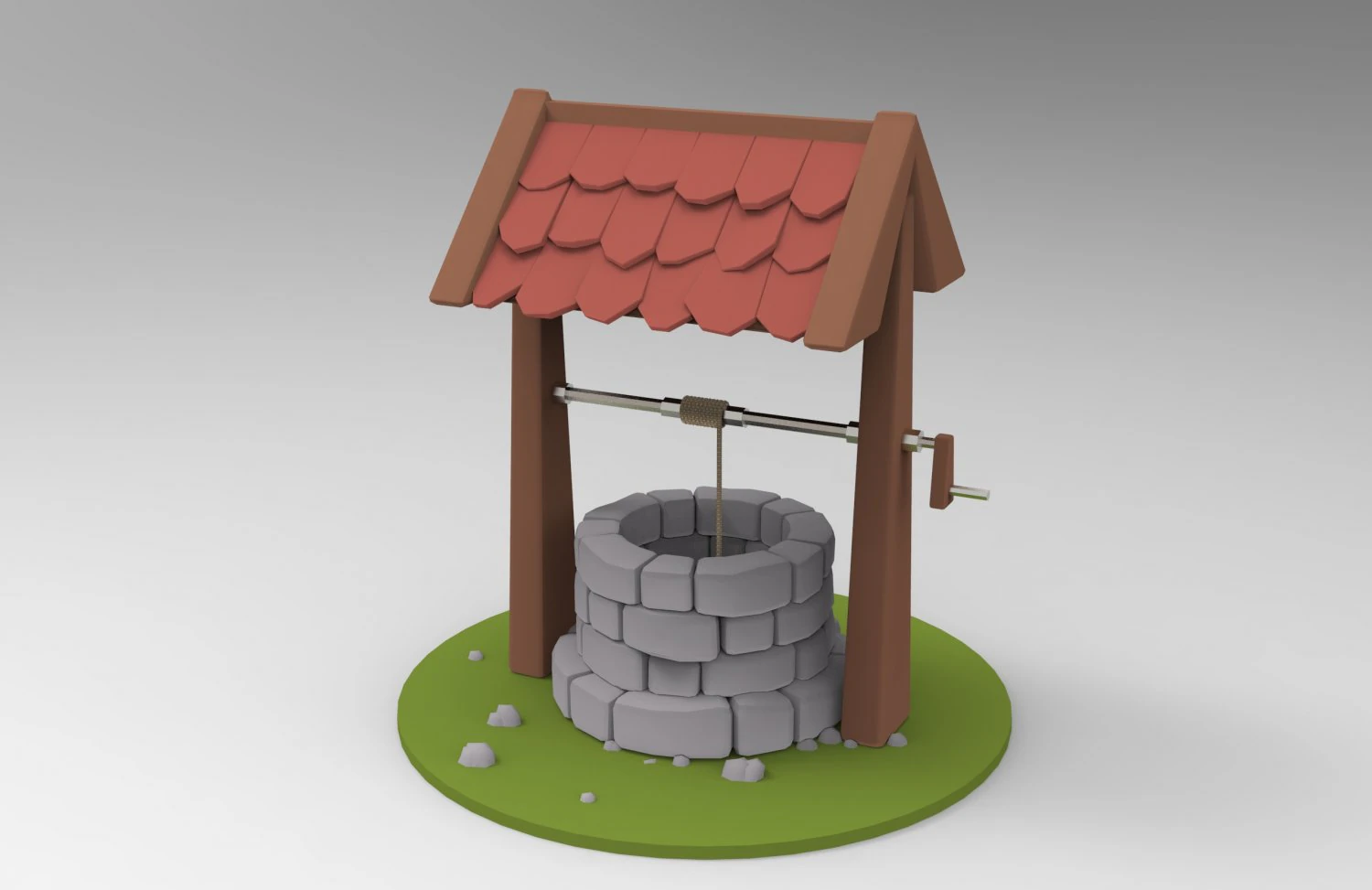well low poly 3D Model .c4d .max .obj .3ds .fbx .stl .blend 