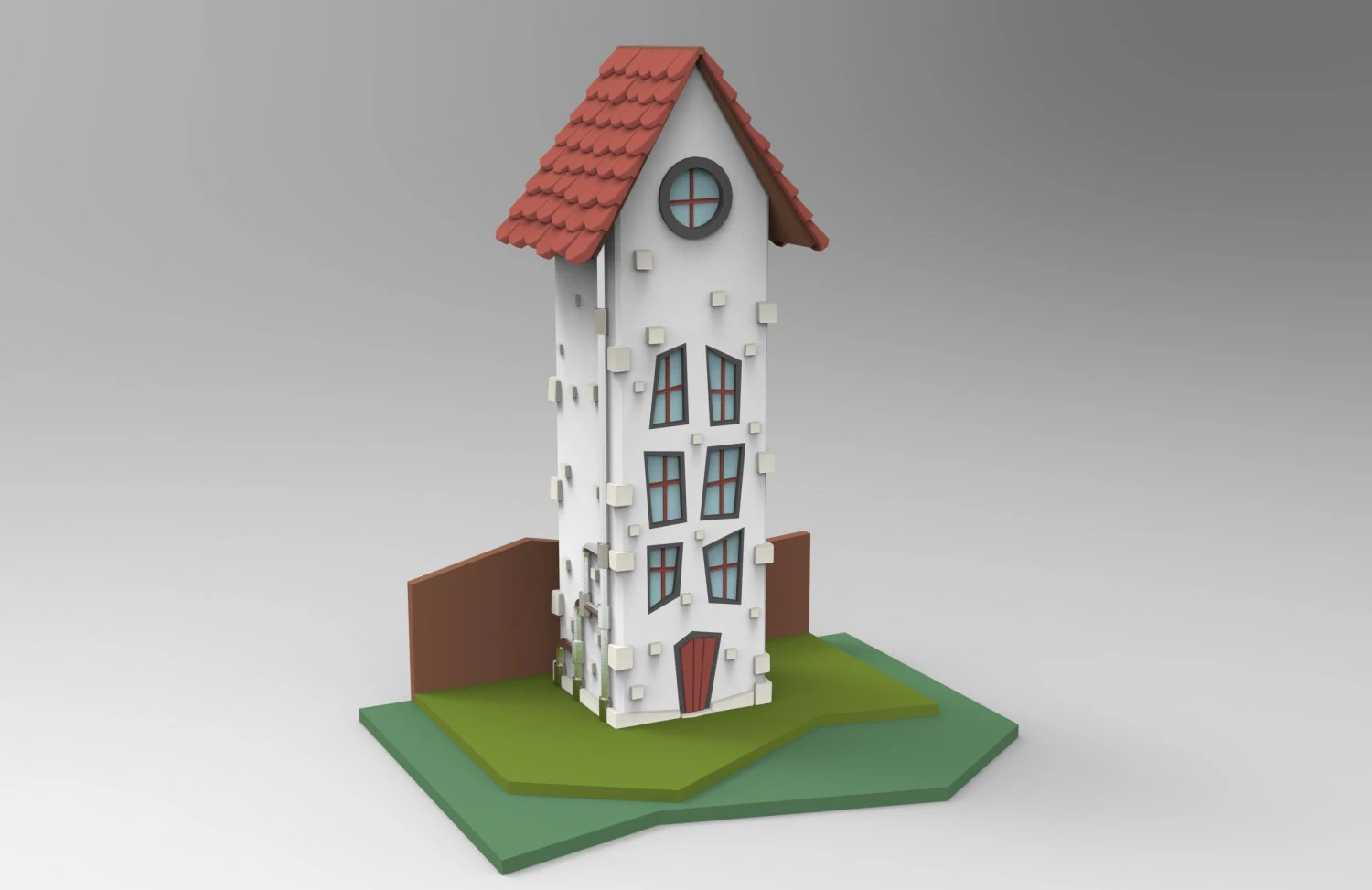low poly house 3D Model .c4d .max .obj .3ds .fbx .stl .blend