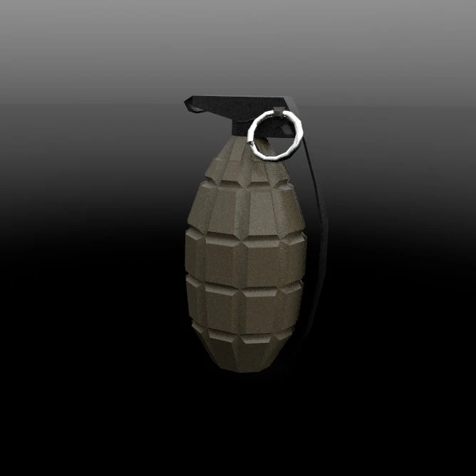 low poly grenade with textures 3D Model .c4d .max .obj .3ds .fbx .stl .blend
