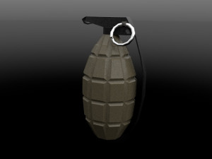 low poly grenade with textures 3D 모델