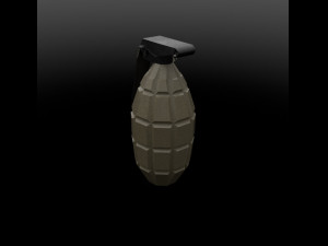 low poly grenade with textures 3D Model