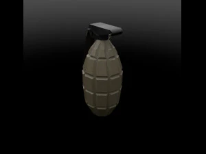 low poly grenade with textures 3D Model