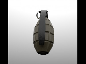 low poly grenade with textures 3D Model