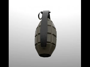 low poly grenade with textures 3D Model
