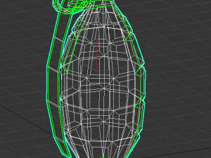 low poly grenade with textures 3D Model
