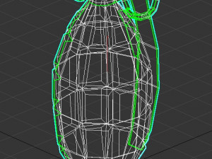 low poly grenade with textures 3D Model