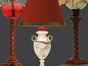 set of vintage lamps 3D 모델