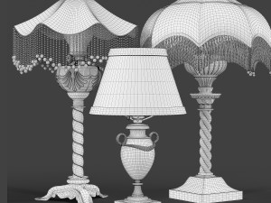 set of vintage lamps 3D 모델