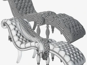 chaise lounge and ottoman set 3D Model