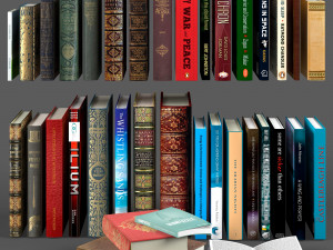 set of different books 3D 모델