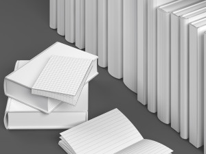 set of different books Modello 3D
