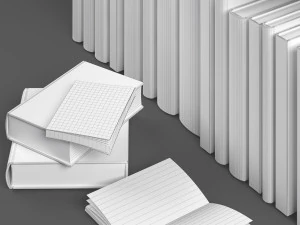 set of different books 3D Model