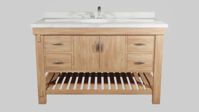 marina 55 inch bathroom vanity driftwood finish 3D Model .c4d .max .obj .3ds .fbx .stl .blend 