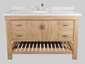marina 55 inch bathroom vanity driftwood finish 3D 모델