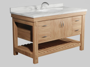 marina 55 inch bathroom vanity driftwood finish 3D Model