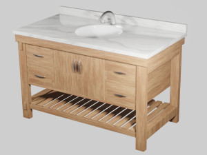 marina 55 inch bathroom vanity driftwood finish 3D Model