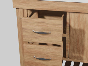 marina 55 inch bathroom vanity driftwood finish 3D Model