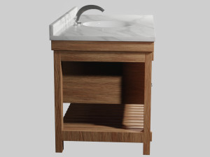 marina 55 inch bathroom vanity driftwood finish 3D Model