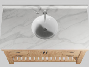 marina 55 inch bathroom vanity driftwood finish 3D Model
