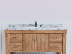 marina 55 inch bathroom vanity driftwood finish 3D Model