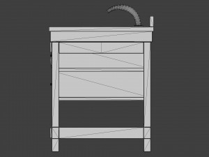 marina 55 inch bathroom vanity driftwood finish 3D Model